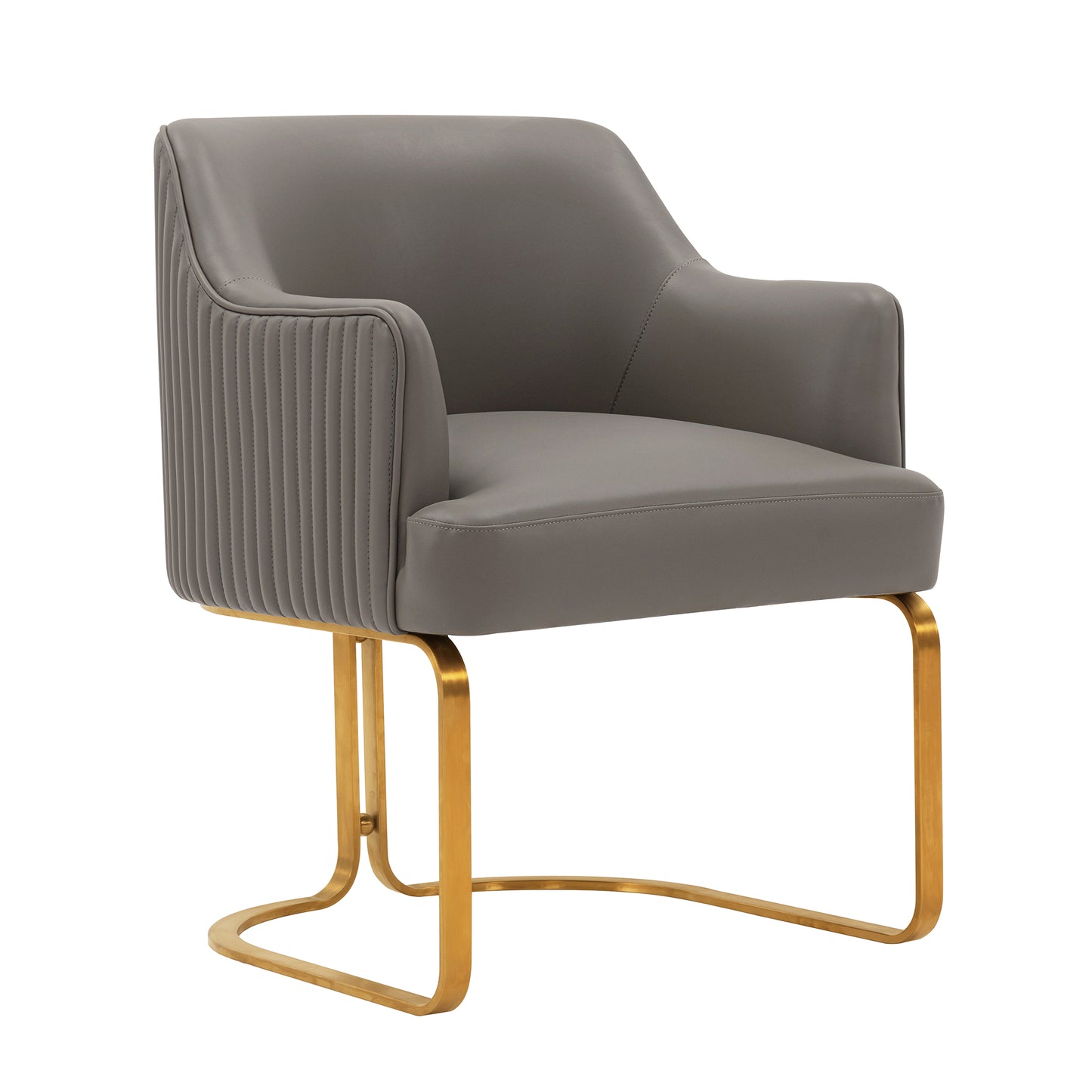 Manhattan Comfort Modern Raya Leatherette Dining Armchair in Taupe DC078-TP