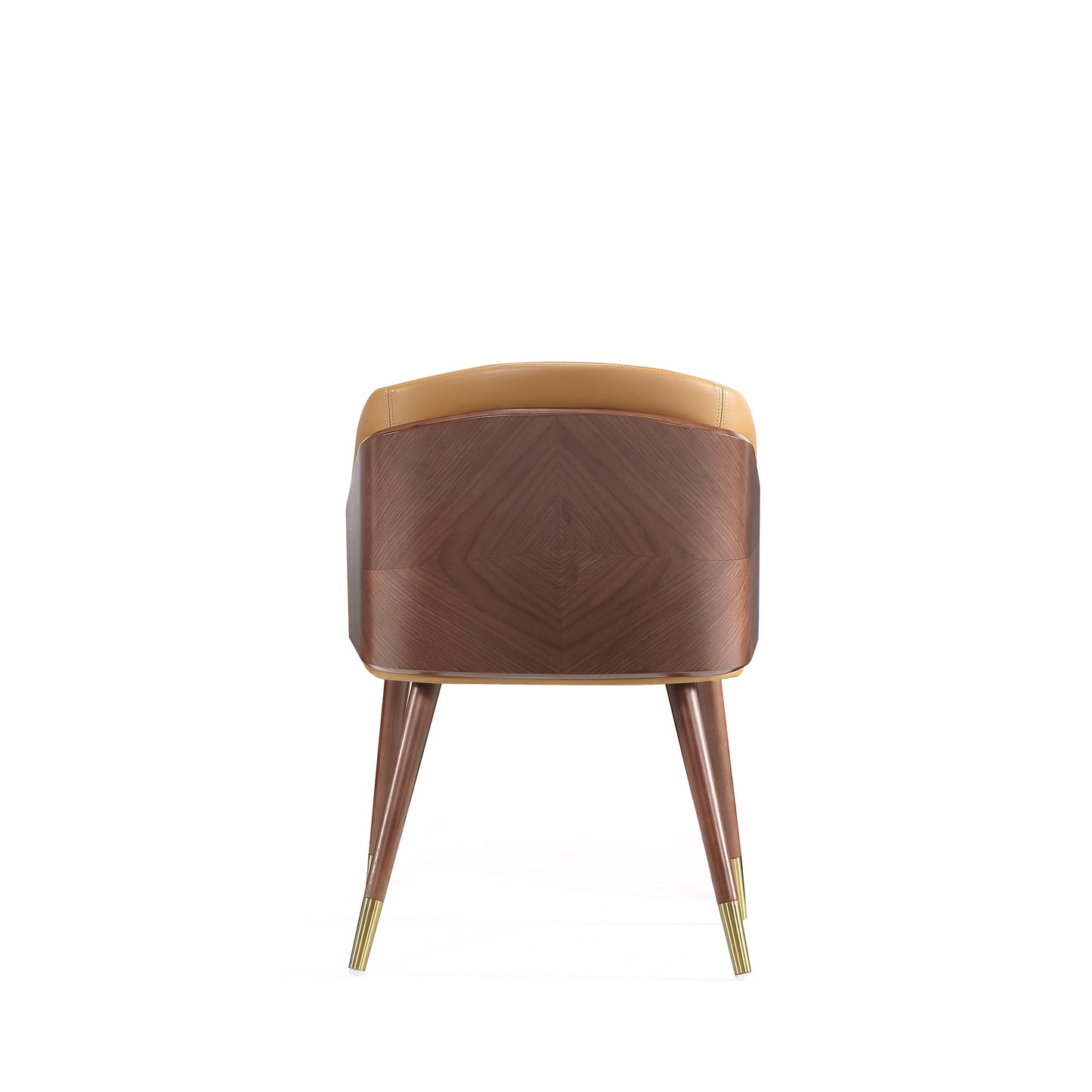 Reeva Modern Wood Vegan Leather Dining Chair in Camel DC082-CL