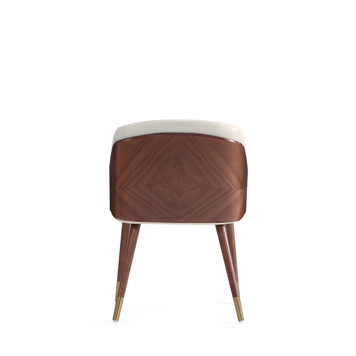 Reeva Modern Wood Vegan Leather Dining Chair in Cream DC082-CR