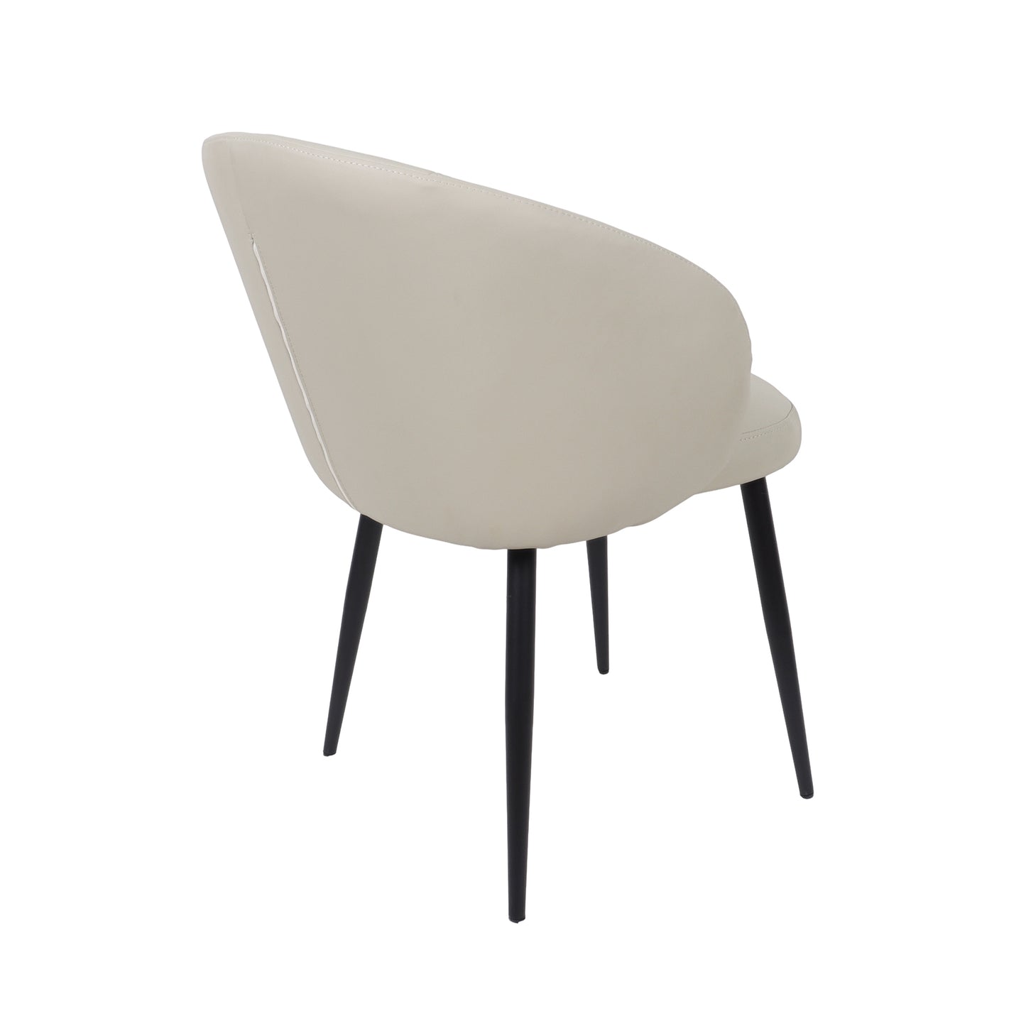 Looma Contemporary Modern Metal Vegan Leather Side Chair in Stone Gray - Set of 2 DC1530-1