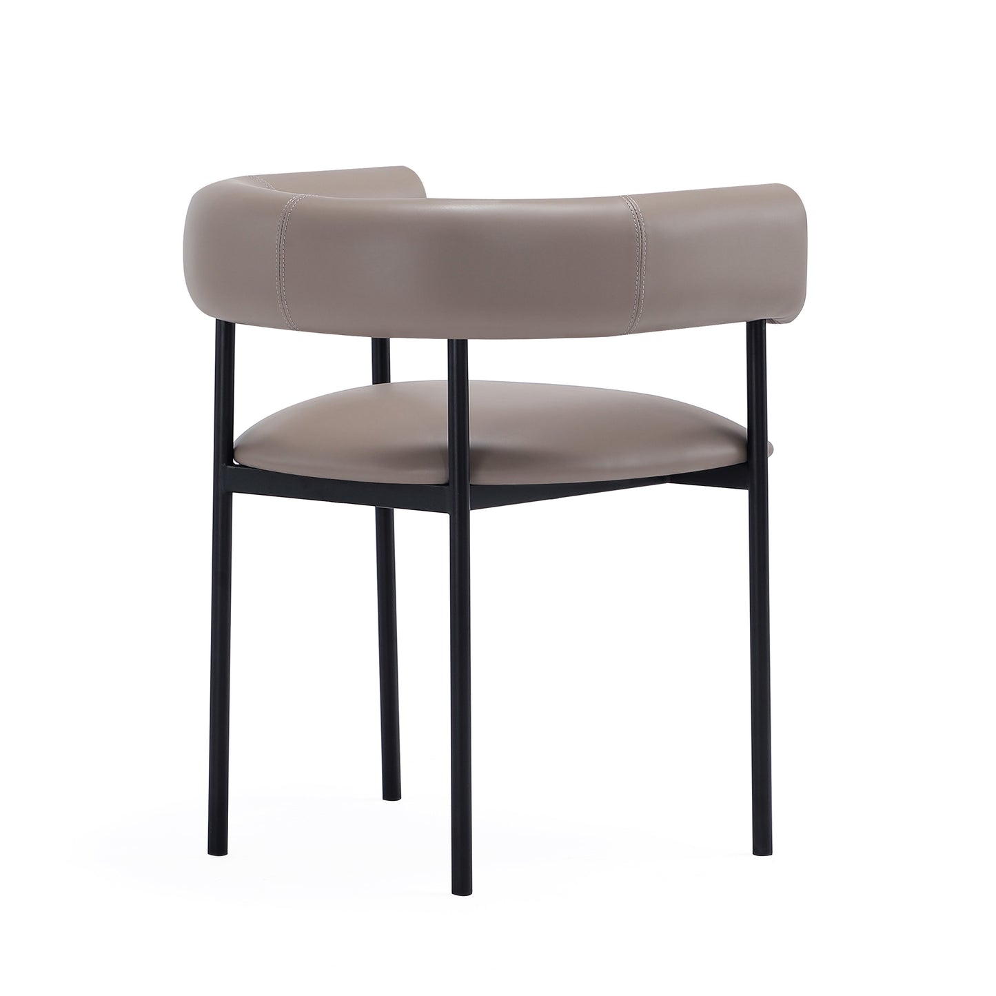 Onda Contemporary Metal Vegan Leather Dining Chair in Taupe DC1608-2