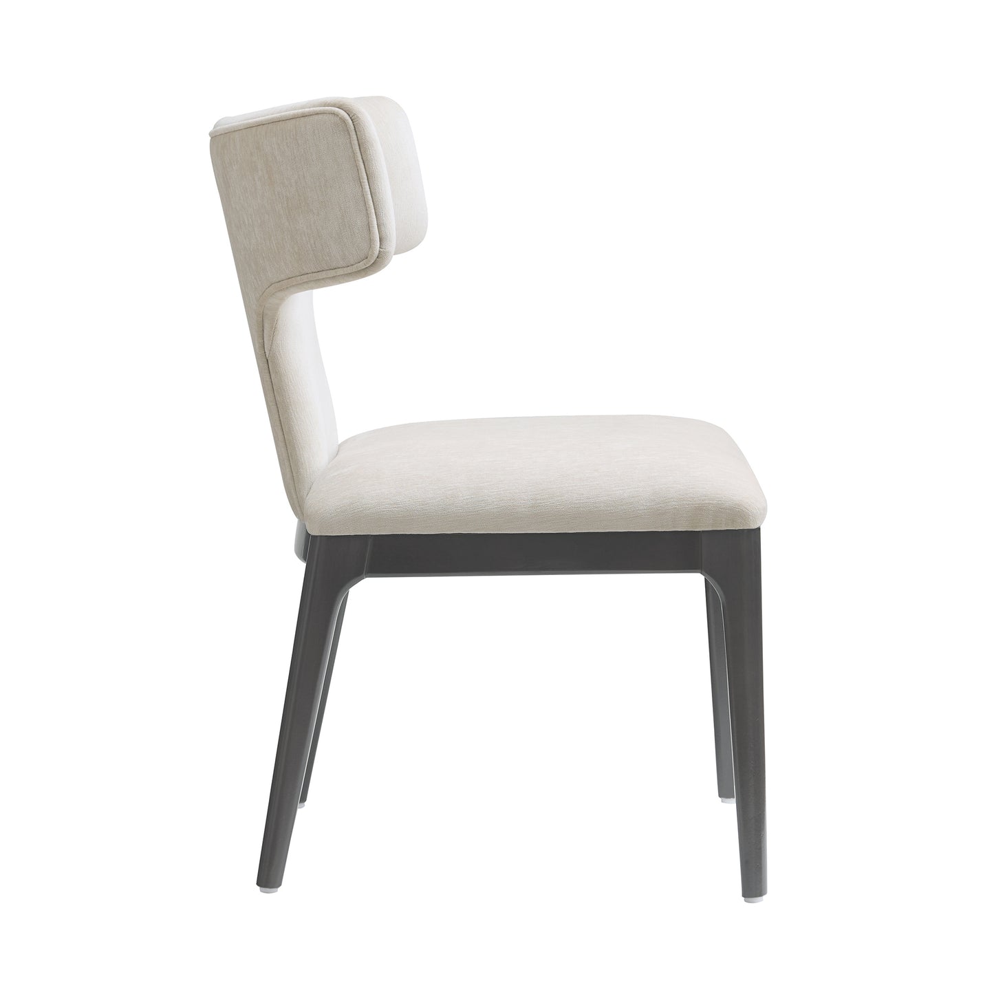 Eloria Mid-Century Modern Wood Chenille Side Chair in Cream - Set of 2 DC1622-1