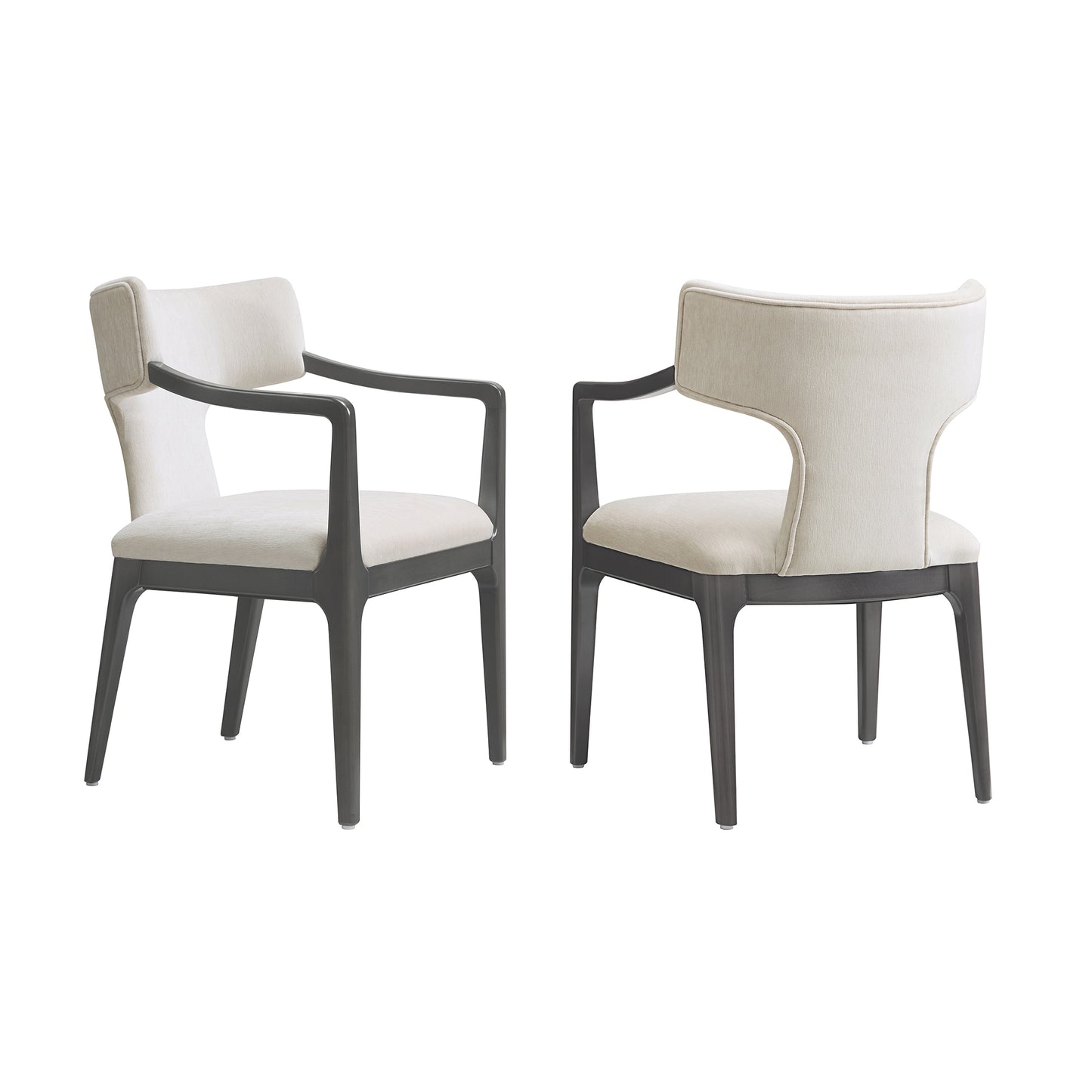 Eloria Mid-Century Modern Wood Chenille Armchair in Cream DC1623-1