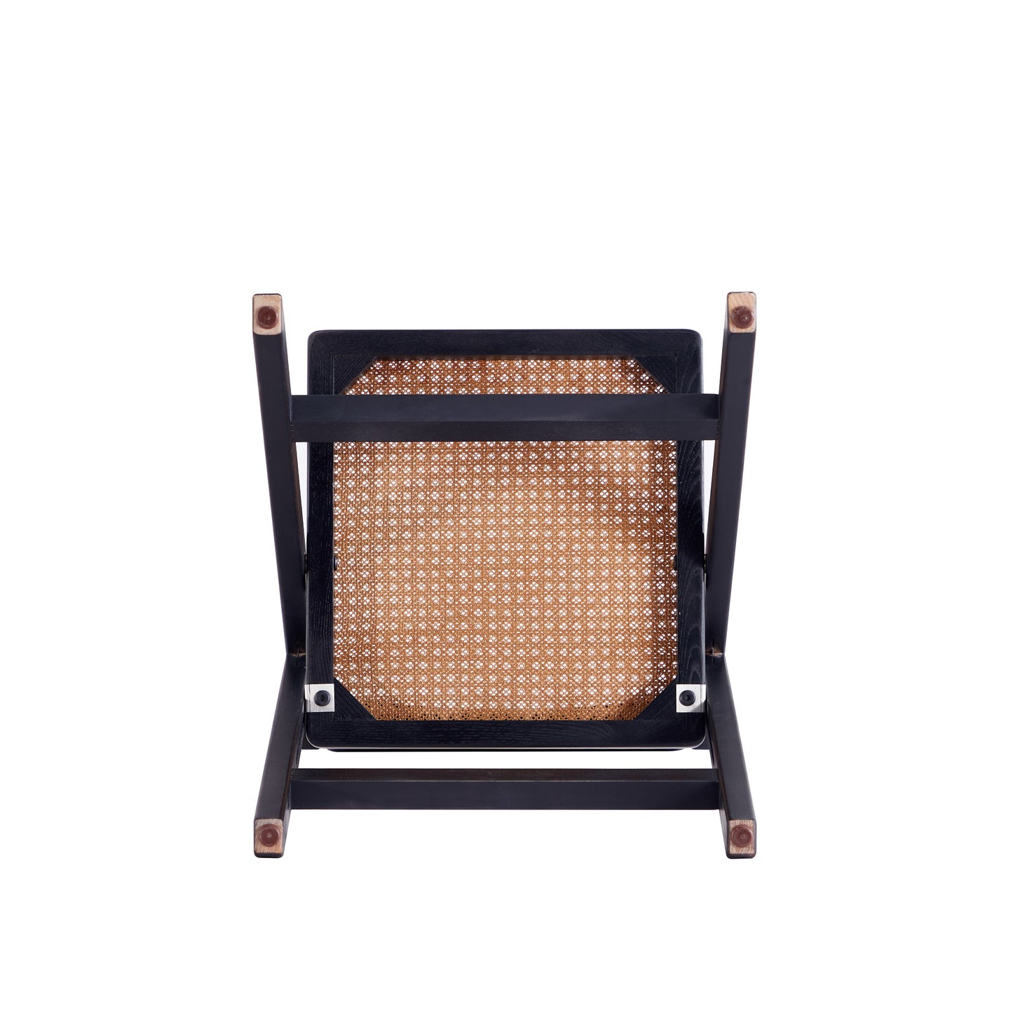 Manhattan Comfort Pullman Folding Dining Chair in Black and Natural Cane - Set of 2 DCCA08-BK