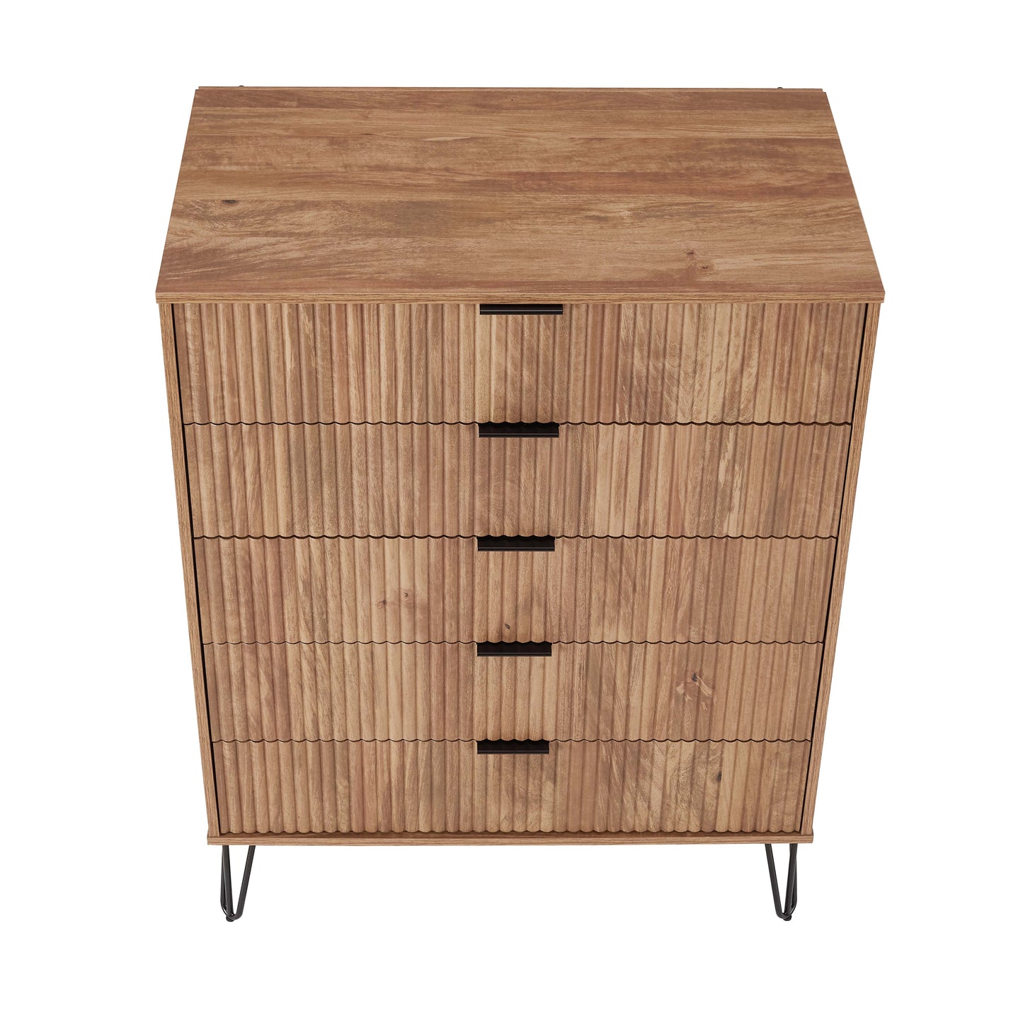 Manhattan Comfort DUMBO Modern 5-Drawer Tall Dresser in Golden Brown DR002-GB