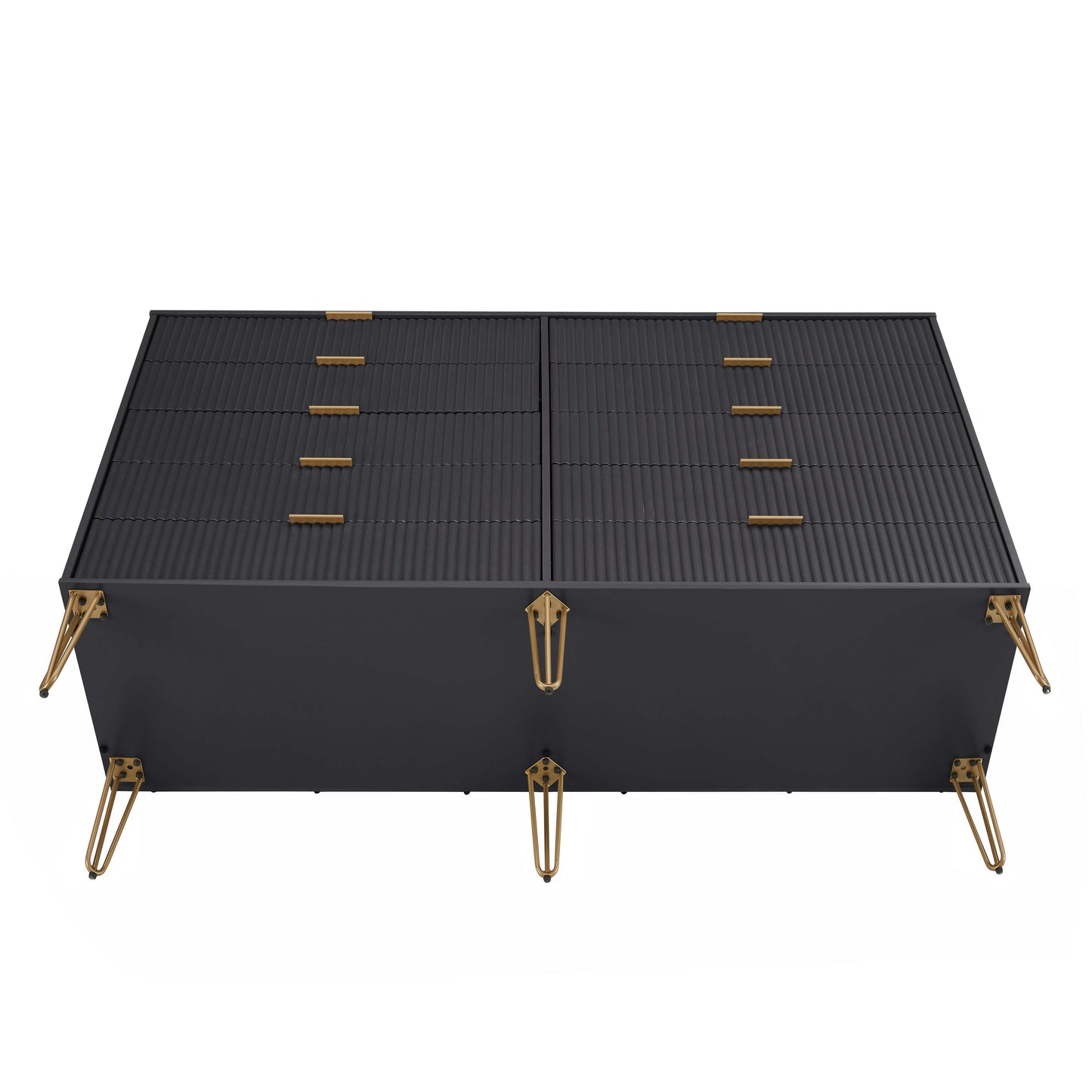 Manhattan Comfort DUMBO Modern 10-Drawer Double Tall Dresser in Black DR004-BK