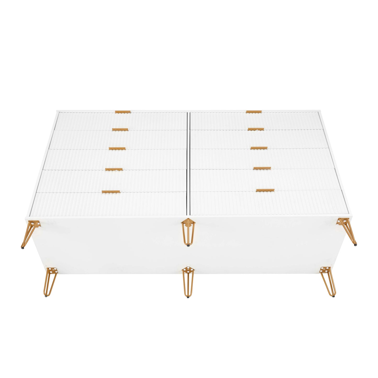 Manhattan Comfort DUMBO Modern 10-Drawer Double Tall Dresser in White DR004-WH