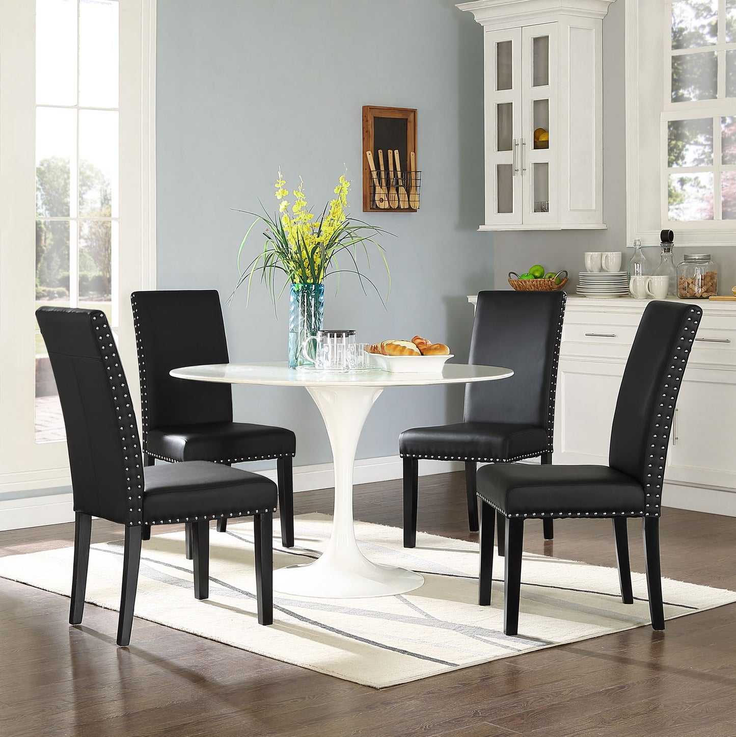 Parcel Dining Faux Leather Side Chair by Modway EEI-1491-BLK