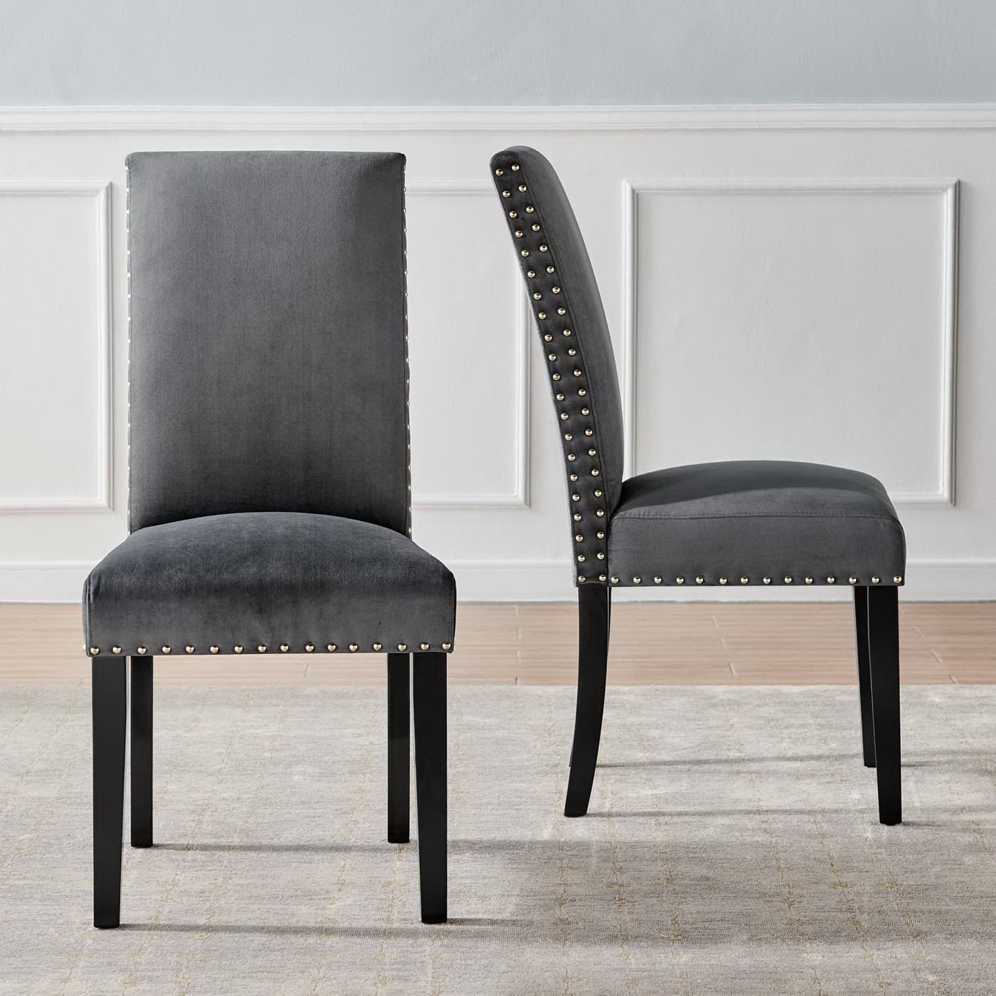 Parcel Performance Velvet Dining Side Chairs Set of 2 by Modway EEI-3779-CHA