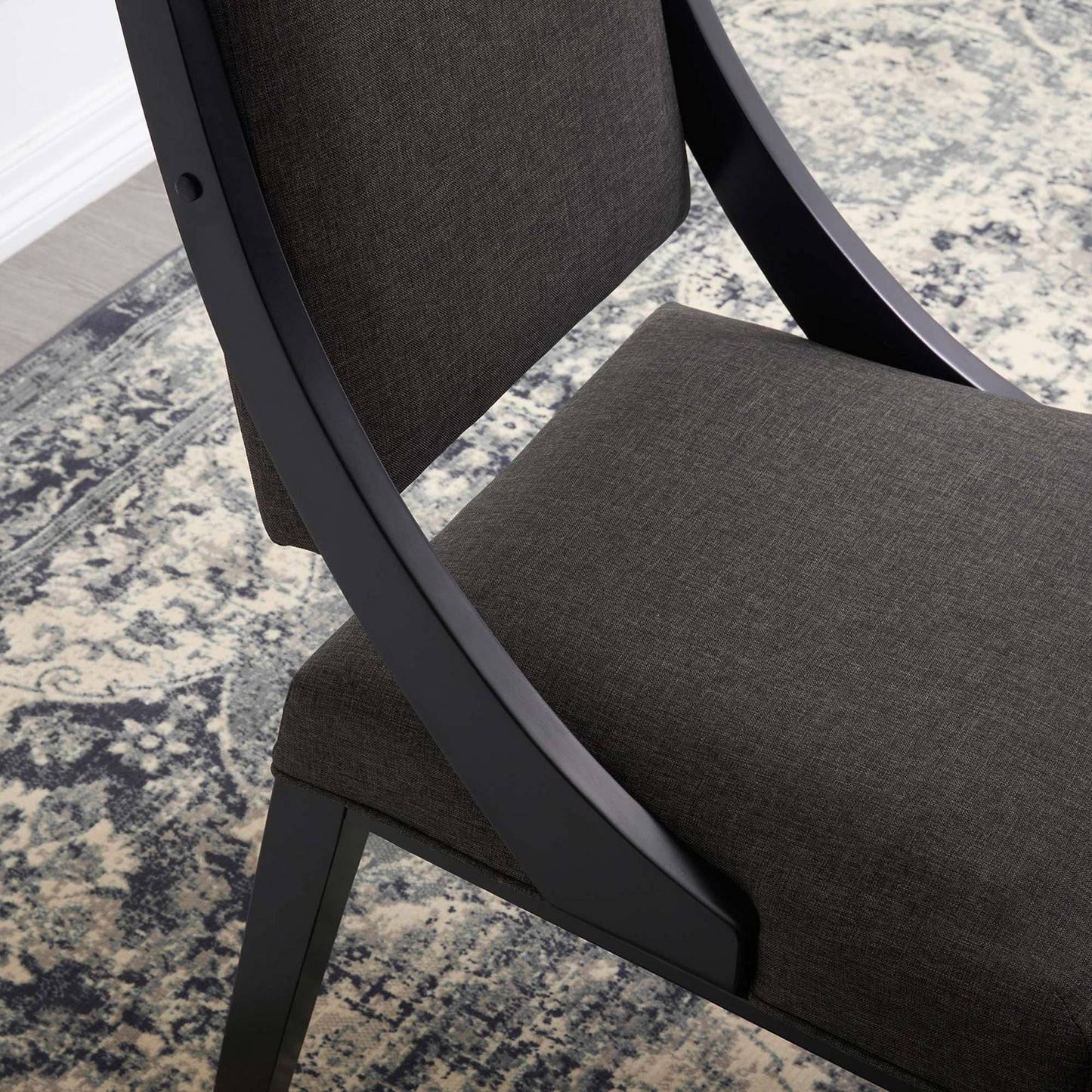 Cambridge Upholstered Fabric Dining Chairs Set of 2 by Modway EEI-4553-GRY