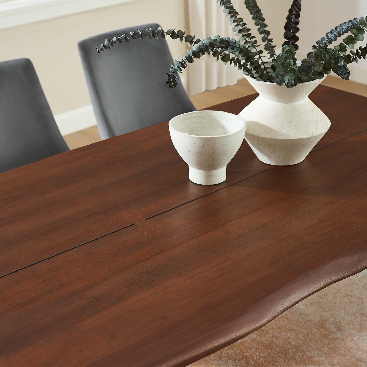 Ardor 74" Live Edge Acacia Wood Acacia Wood Dining Table by Modway EEI-6070-GLD-WAL