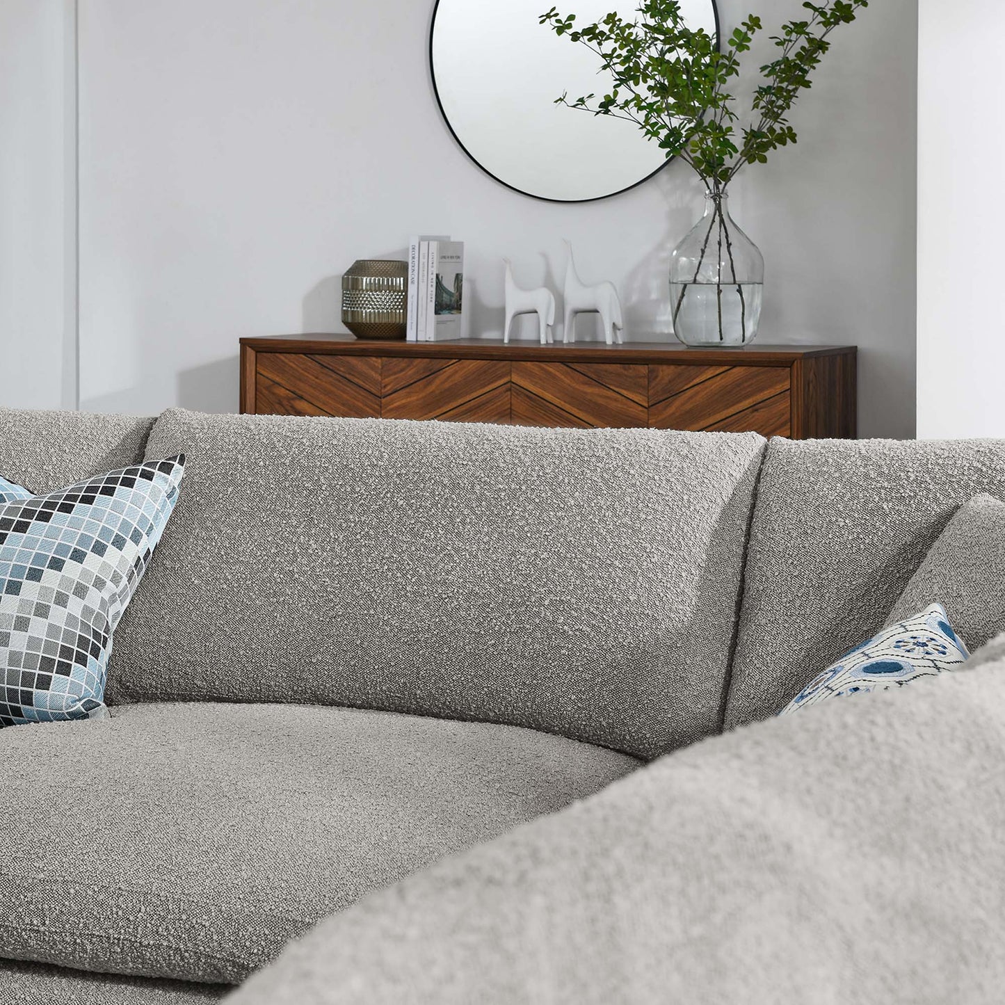 Commix 5-Piece Down Filled Overstuffed Boucle Fabric Sectional Sofa by Modway