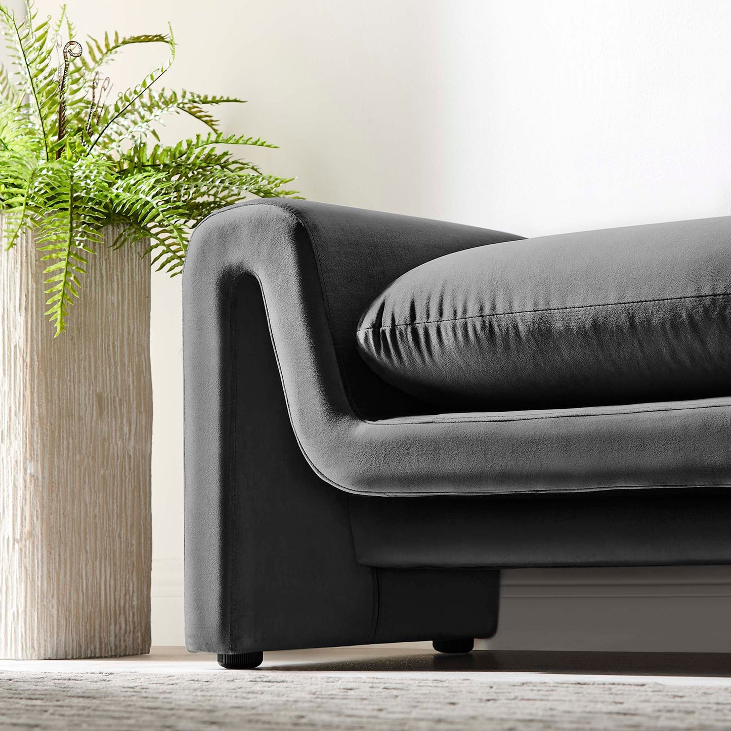 Waverly Performance Velvet Bench by Modway EEI-6380-GRY