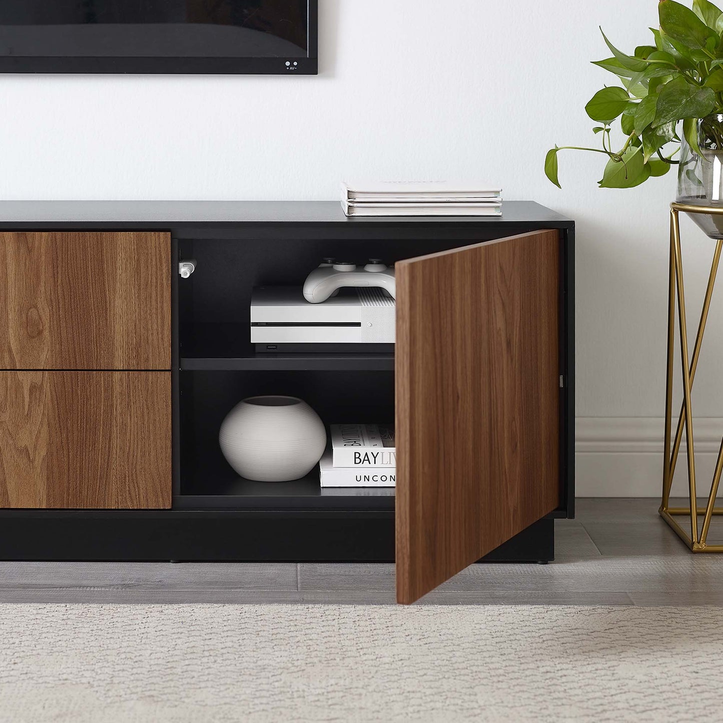 Holden 63” TV Stand by Modway EEI-6598-BLK-WAL