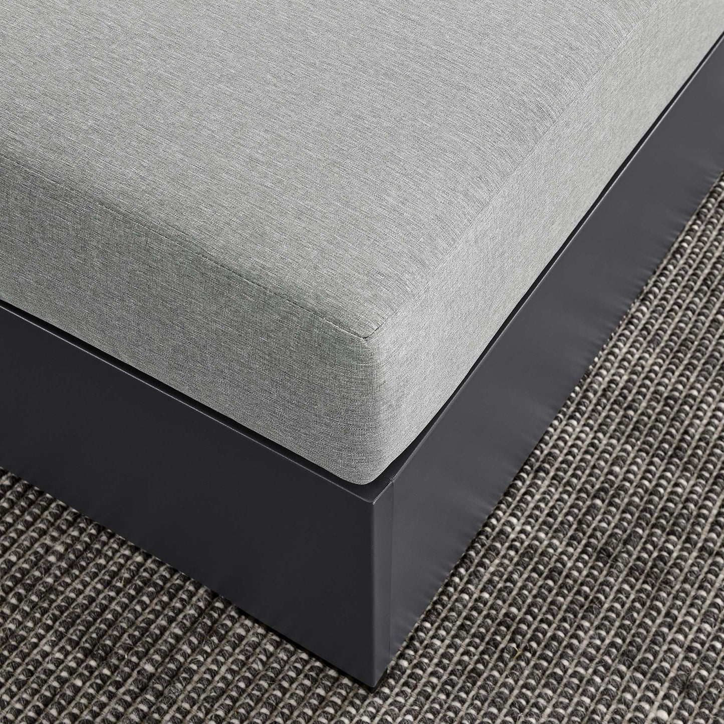 Tahoe Outdoor Patio Powder-Coated Aluminum Ottoman by Modway EEI-6627-GRY-GRY