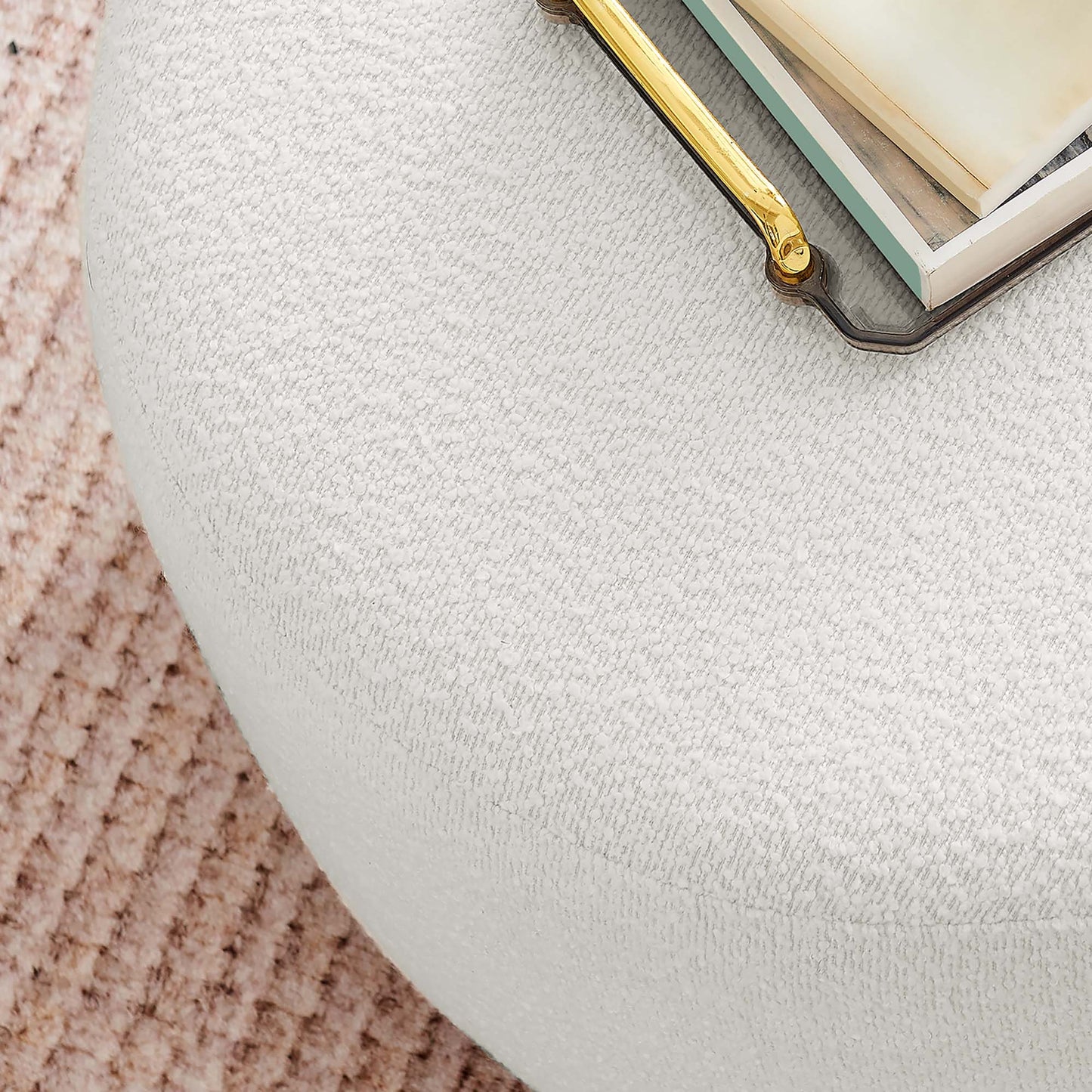 Tilden Large 23" Round Boucle Upholstered Upholstered Ottoman by Modway EEI-6683-CLO-WAL