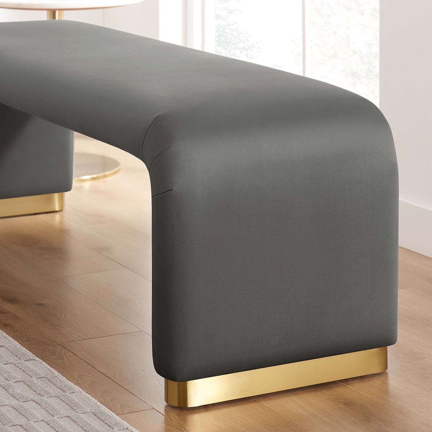 Koda Performance Velvet Waterfall Long Bench by Modway EEI-6734-BRA-STG