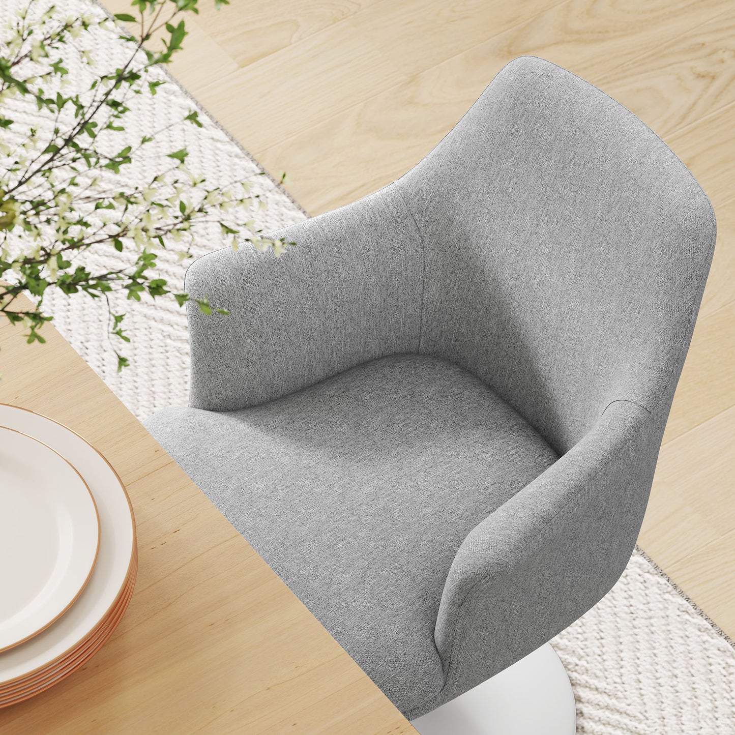 Lippa Swivel Dining Upholstered Armchair by Modway EEI-6956-WHI-HLG