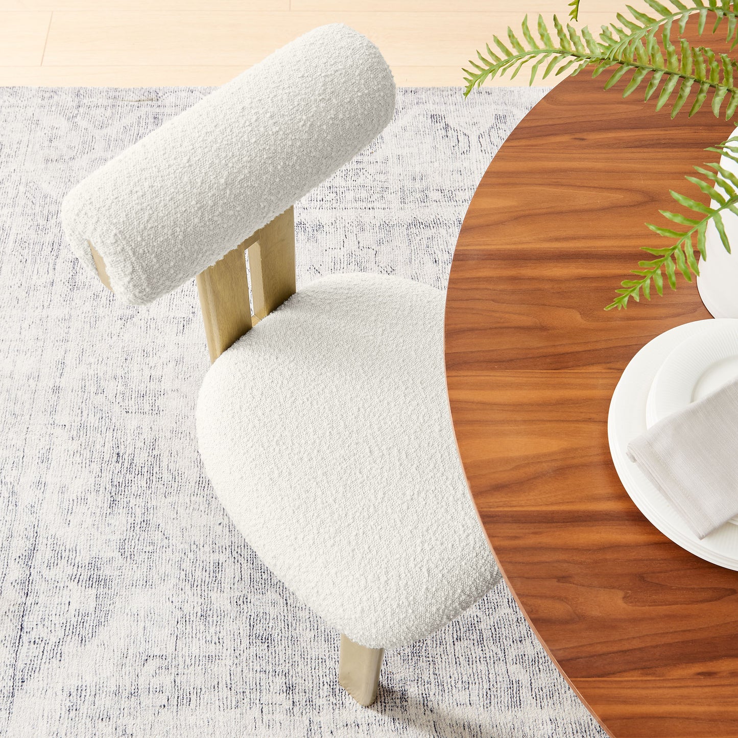 Torian Boucle Fabric Dining Chair Set of 2 by Modway EEI-6960