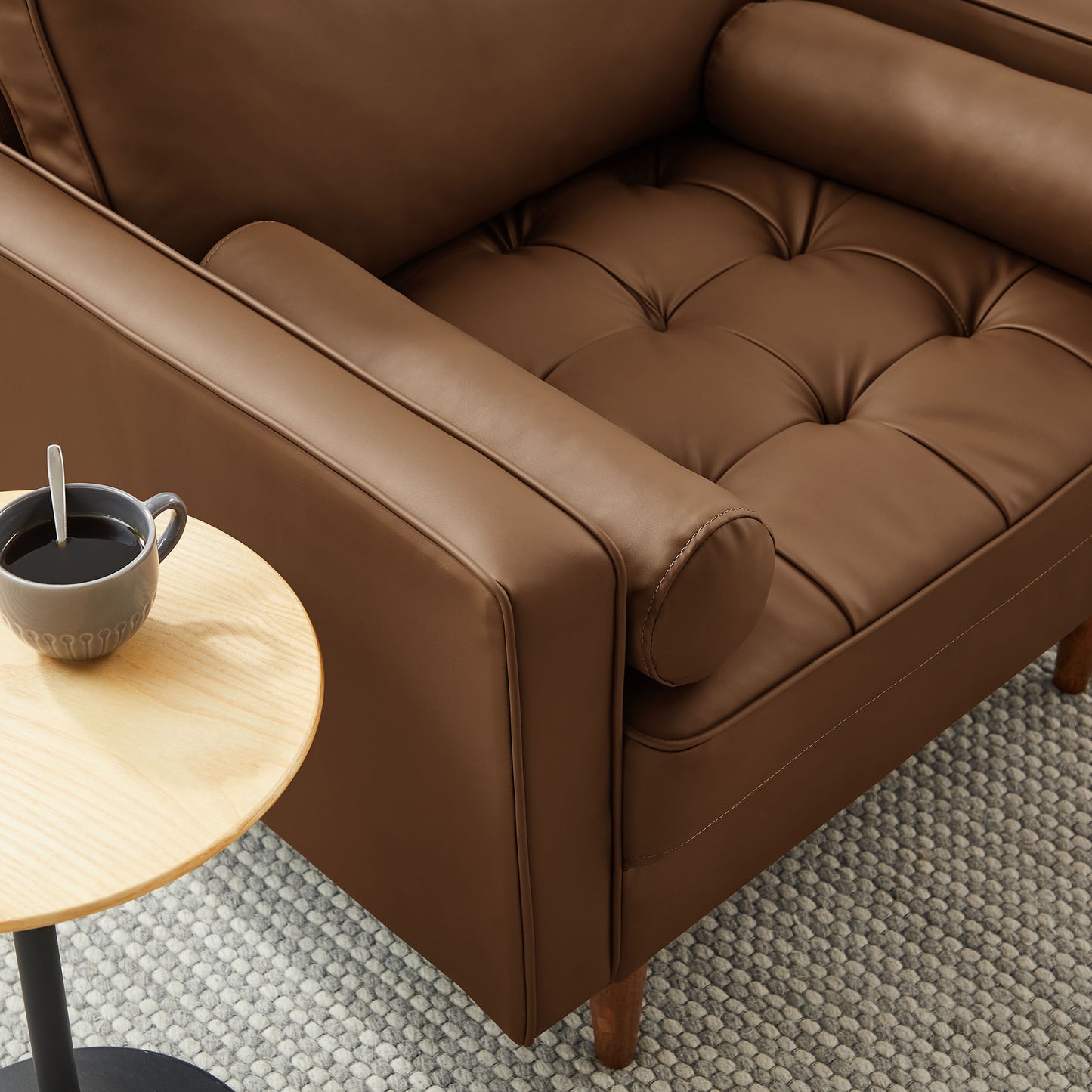 Valour Tufted Vegan Leather Accent Armchair