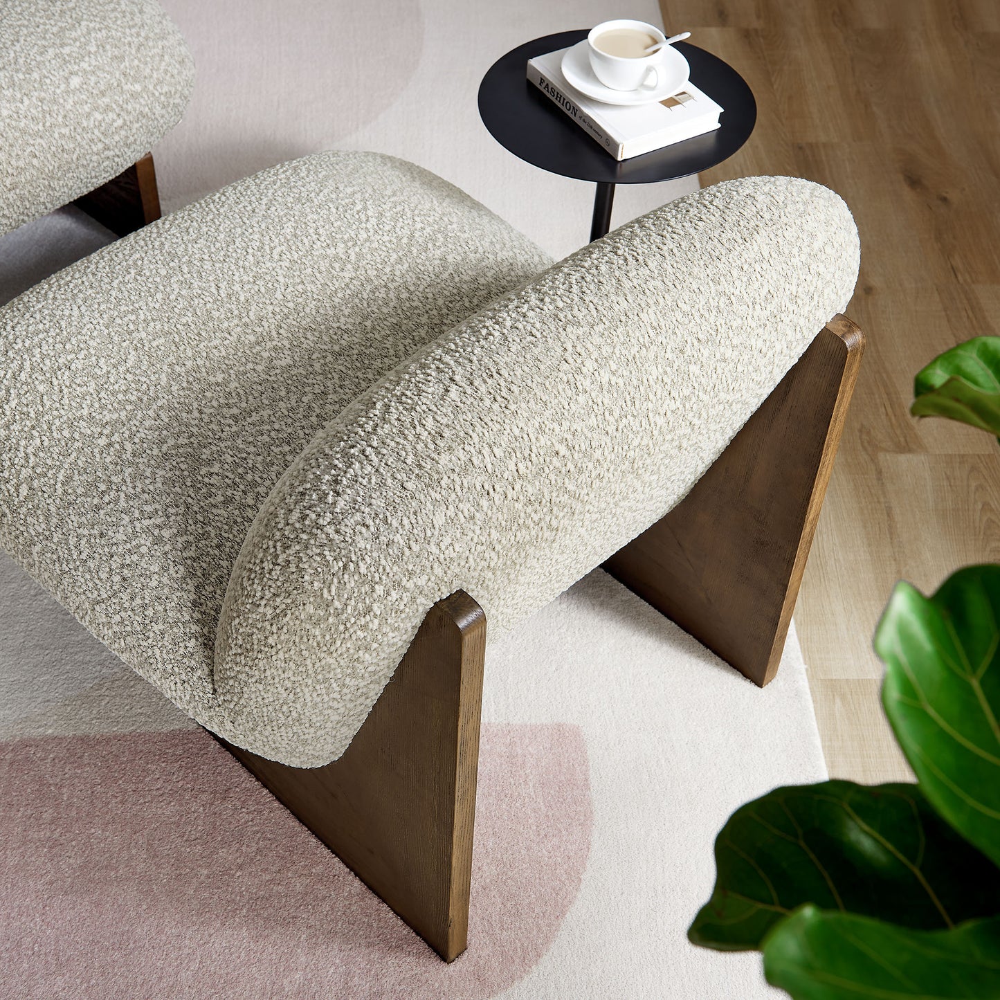 Loyal Boucle Fabric Accent Chair and Ottoman Set by Modway EEI-6988-RIV-WAL
