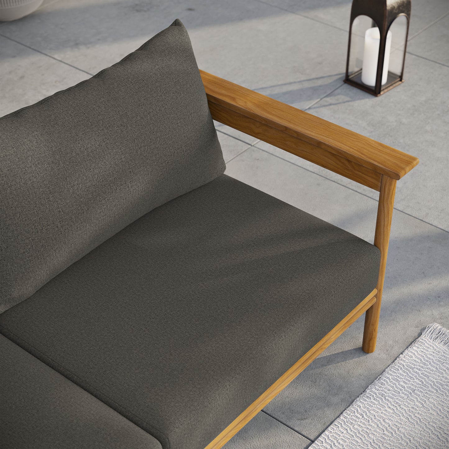 Wren Outdoor Patio Teak Wood Sofa by Modway EEI-7008-NAT-FLI