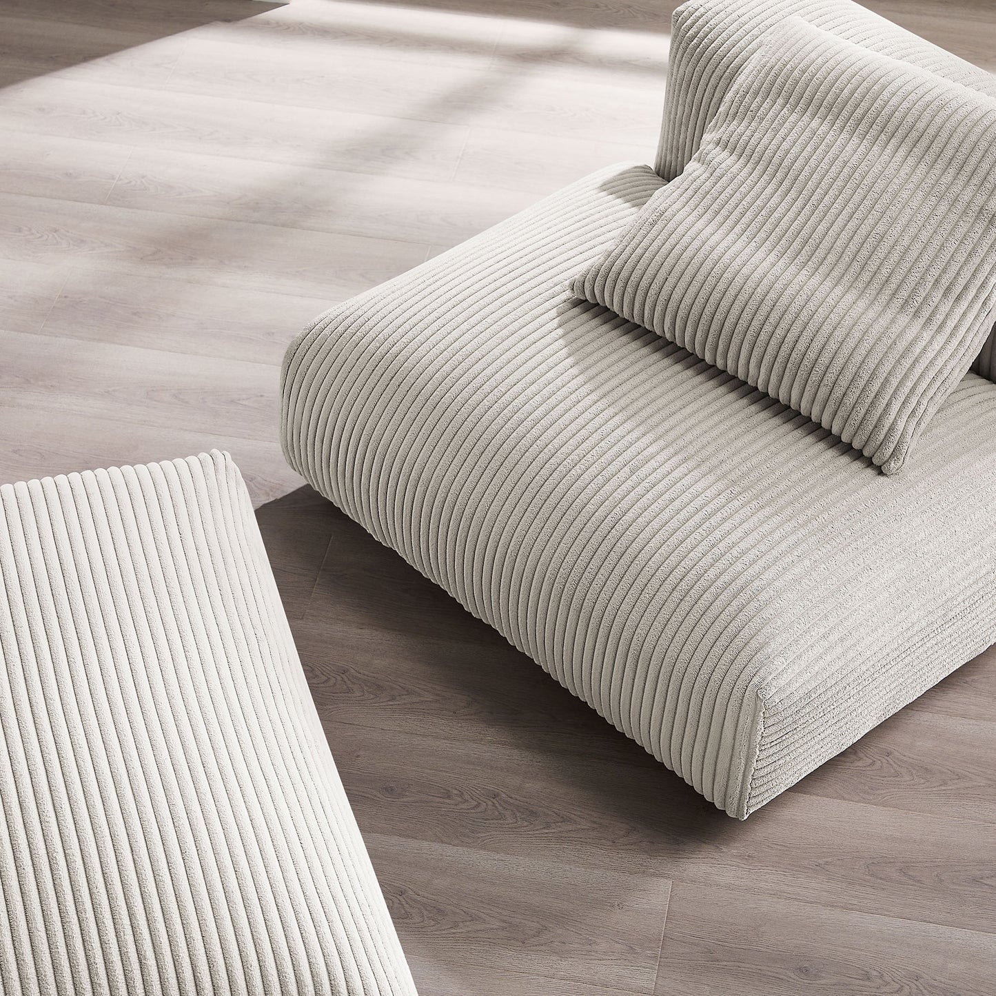 Solace Modular Upholstered Armless Chair and Ottoman Set by Modway