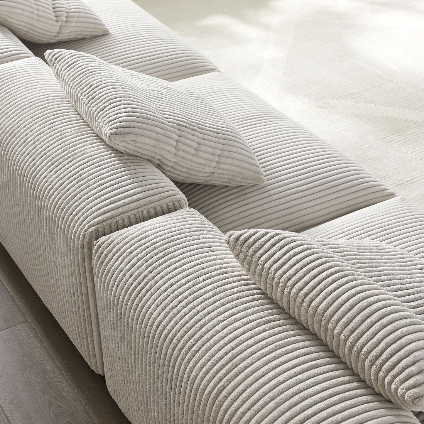 Solace 3-Piece Modular Corduroy Upholstered Sofa by Modway