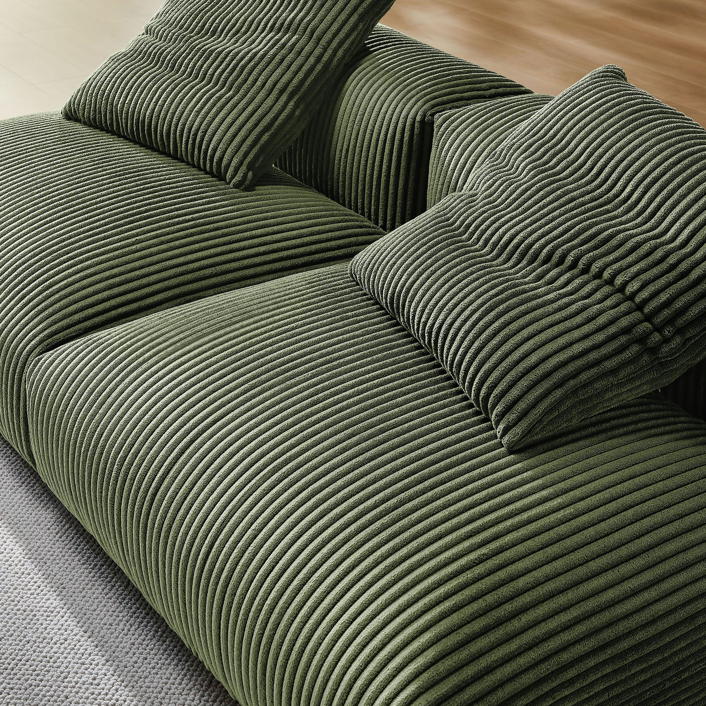 Solace 2-Piece Modular Corduroy Upholstered Sofa by Modway EEI-7036-FRN
