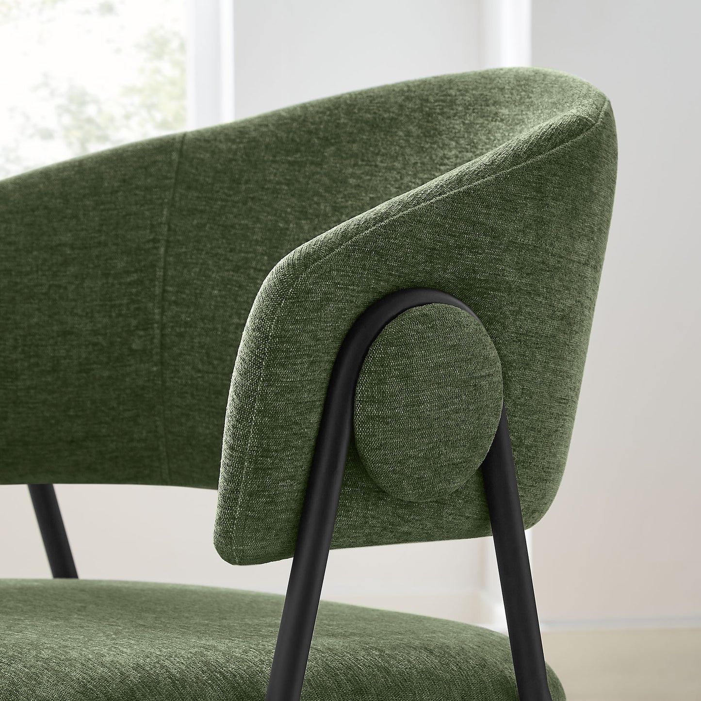 Nella Upholstered Heathered Chenille Dining Chairs Set of 2 by Modway EEI-7045-EUC-BLK