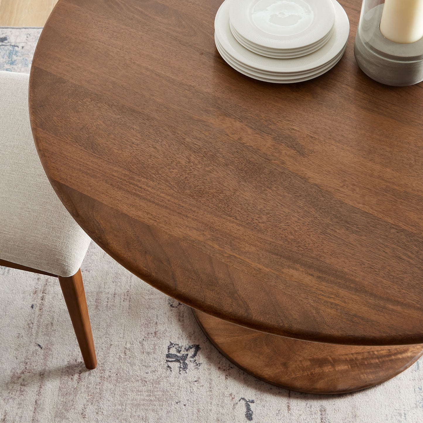 Lippa 48" Round Dining Table - Artificial Marble, Solid Wood, and Metal Options by Modway