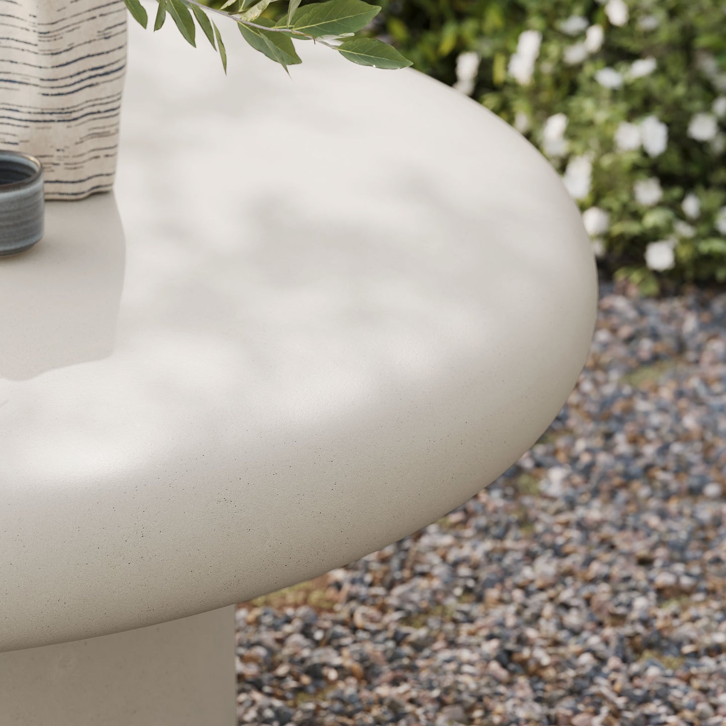 Argos Indoor - Outdoor Patio Concrete Round Coffee Table by Modway EEI-7092-WHI