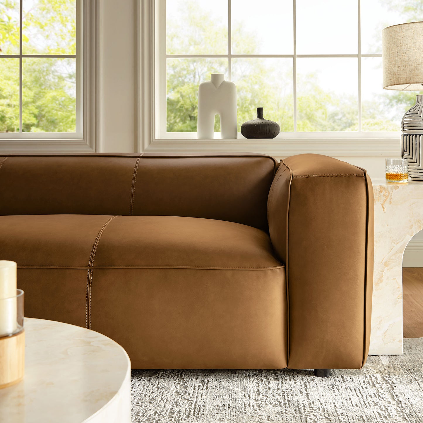 Auren Upholstered Vegan Leather Sofa by Modway EEI-7119-CAM