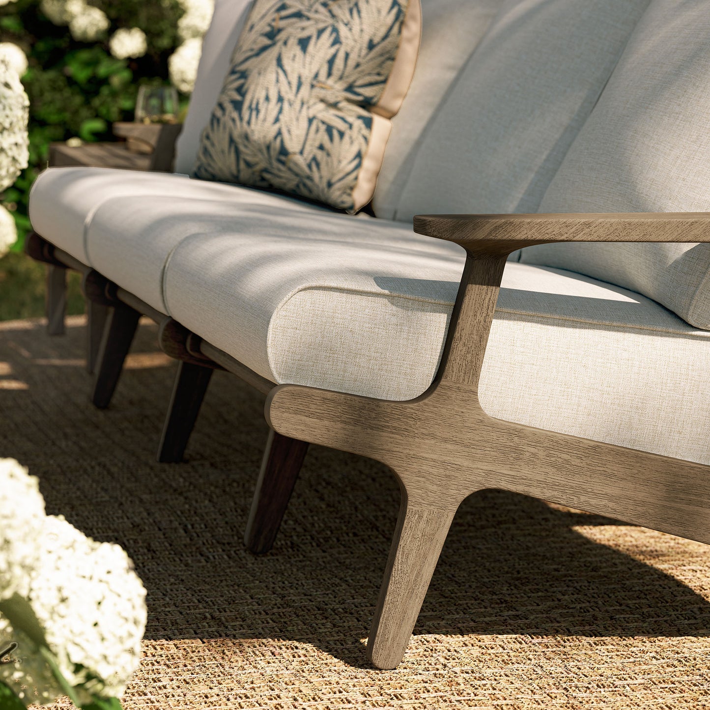 Saratoga Outdoor Patio Teak Sofa by Modway