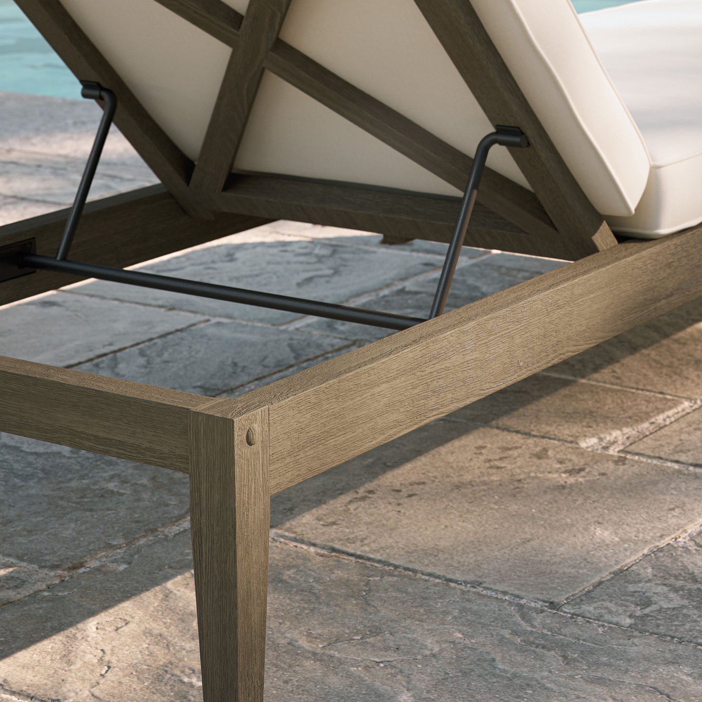 Northlake Outdoor Patio Teak Chaise Lounge by Modway