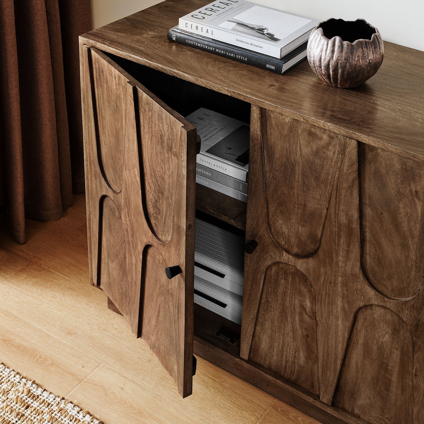 Veda 72" Mango Wood Sideboard Cabinet by Modway EEI-7285-WAL