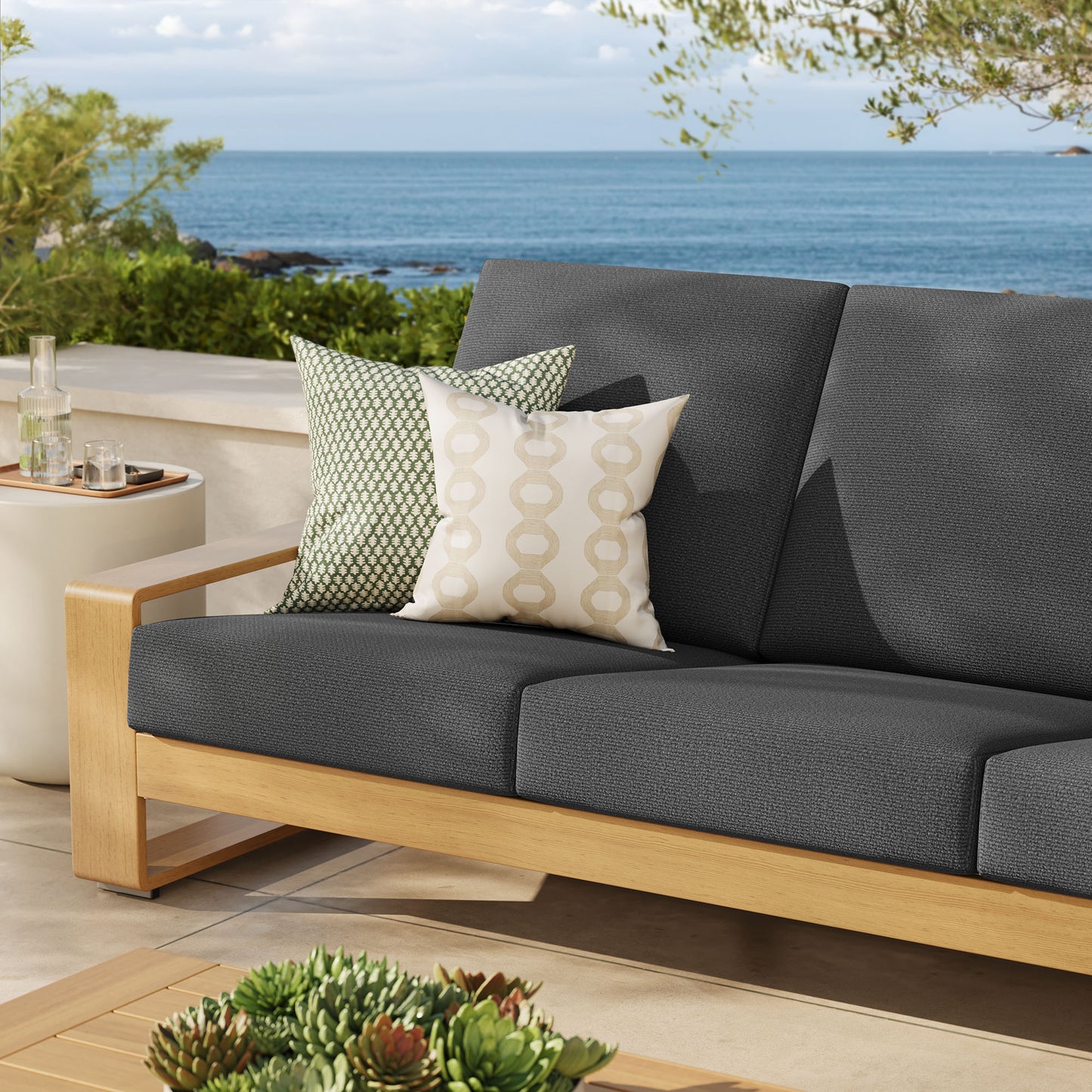 Lirienne Outdoor Patio Aluminum Faux Wood Sofa by Modway EEI-7298-CHA-NAT