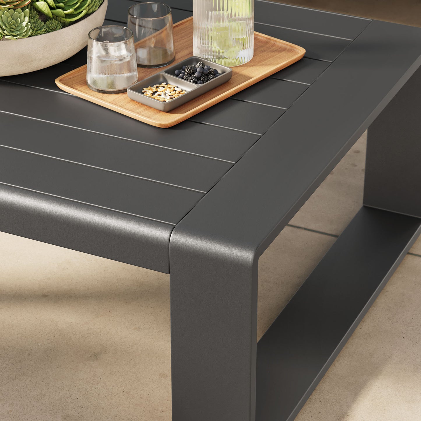 Lirienne Outdoor Patio Aluminum Coffee Table by Modway EEI-7303-GRY