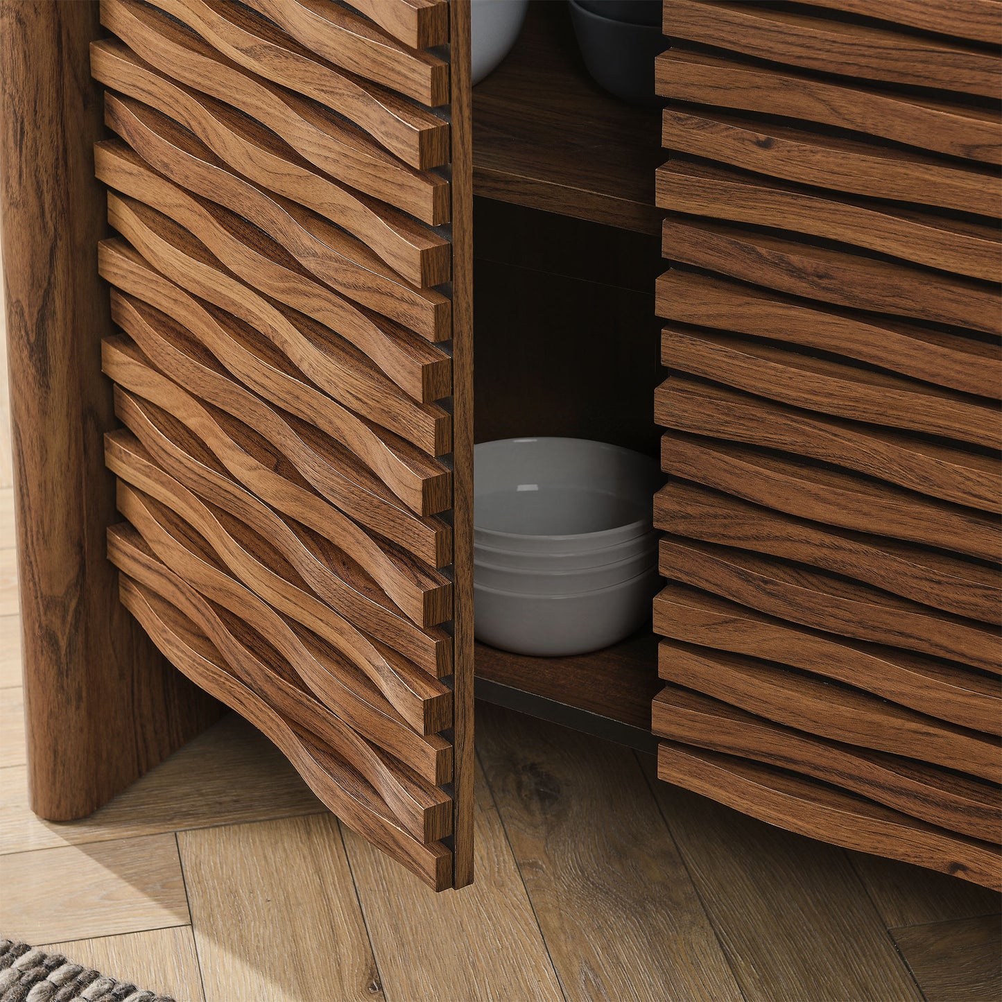 Emric Wave 66" 4-Door Sideboard by Modway EEI-7346-WAL