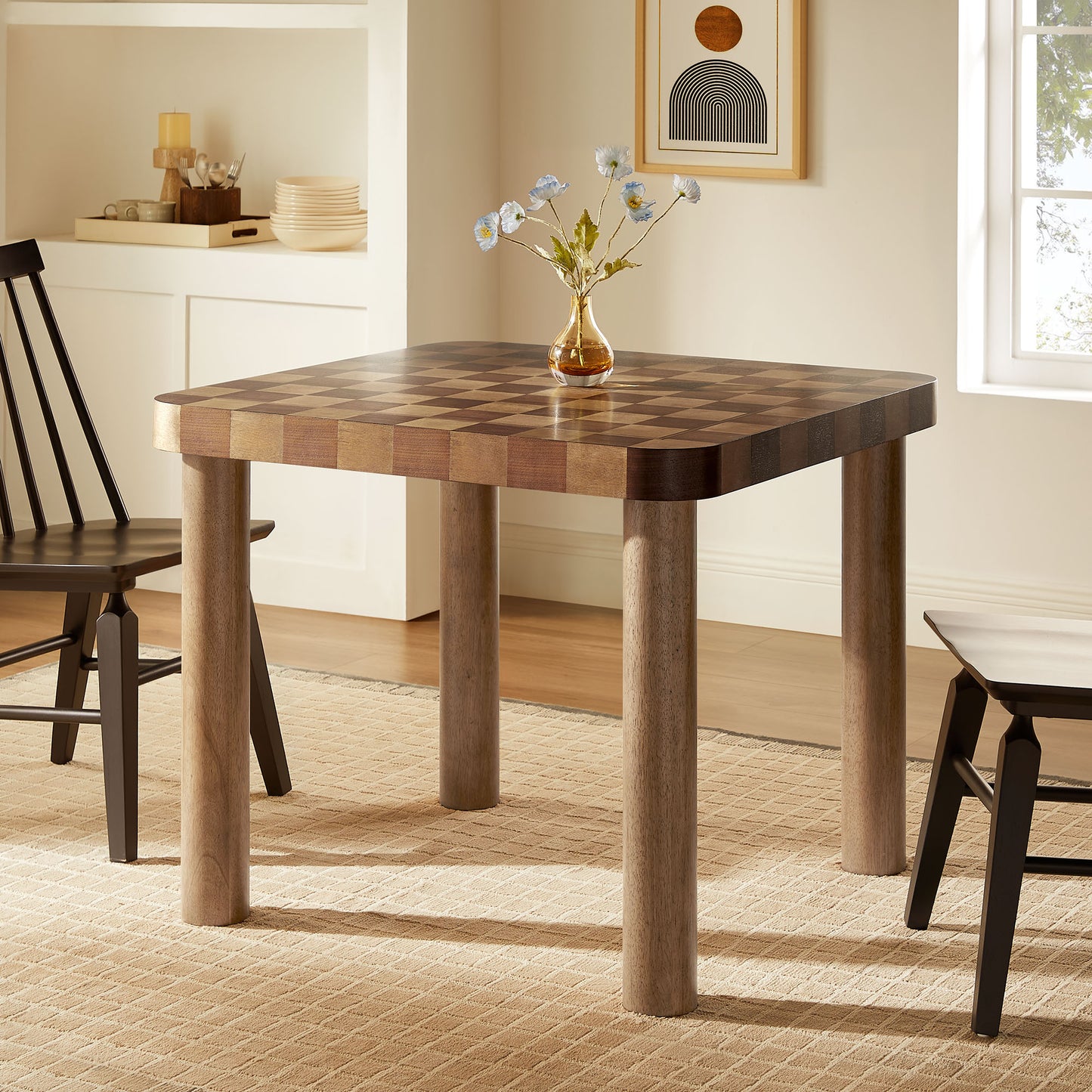 Oscar 36 Inch Square Checkered Dining Table by Modway EEI-7351 - Mid-Century Modern