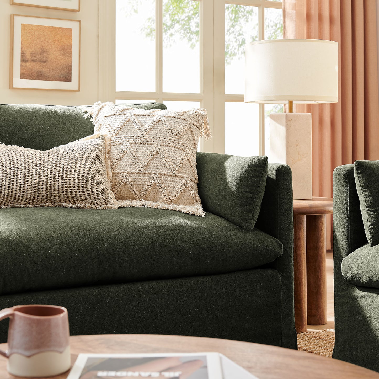 Wellfleet Slipcovered Linen-Blend Loveseat by Modway