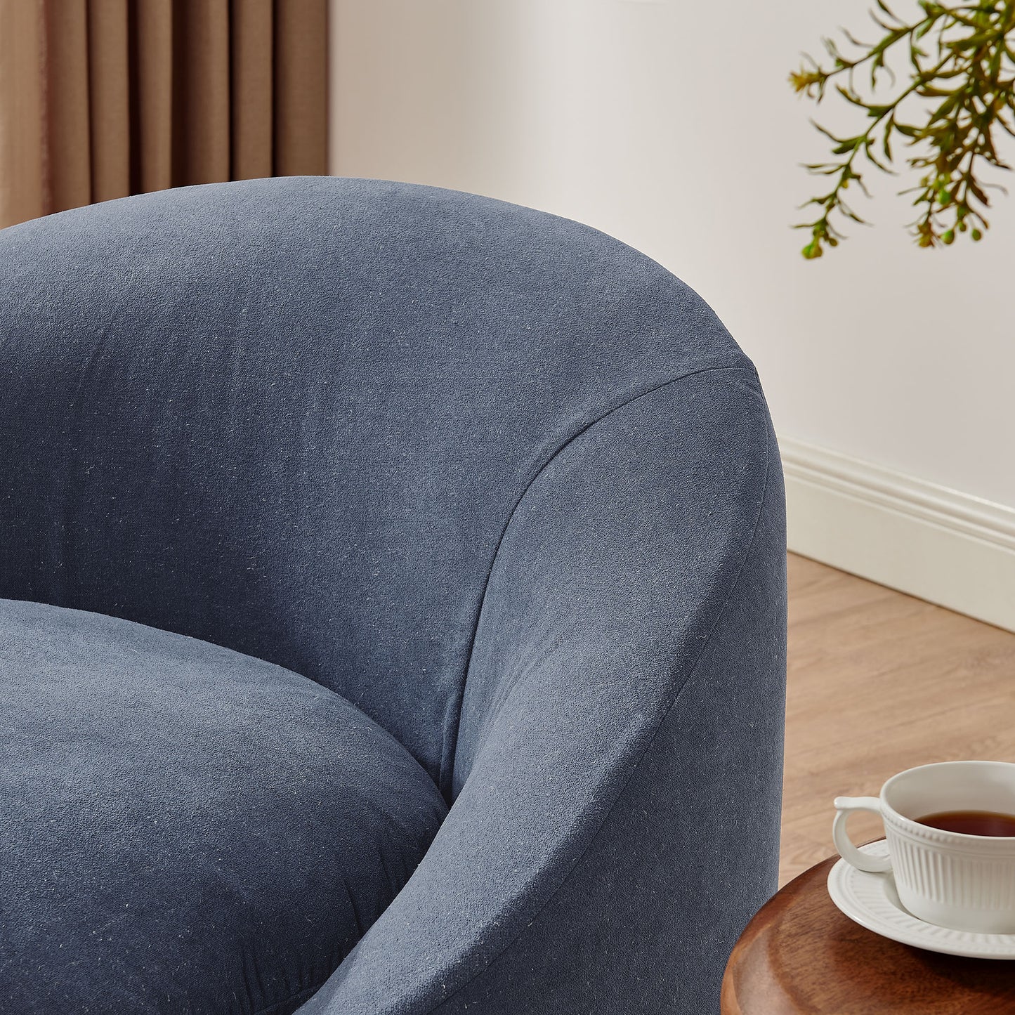 Sadie Slipcovered Linen-Blend Round Accent Chair by Modway