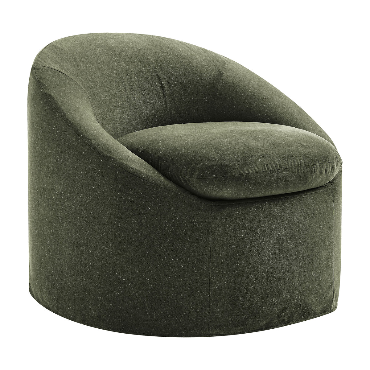Sadie Slipcovered Linen-Blend Round Accent Chair by Modway
