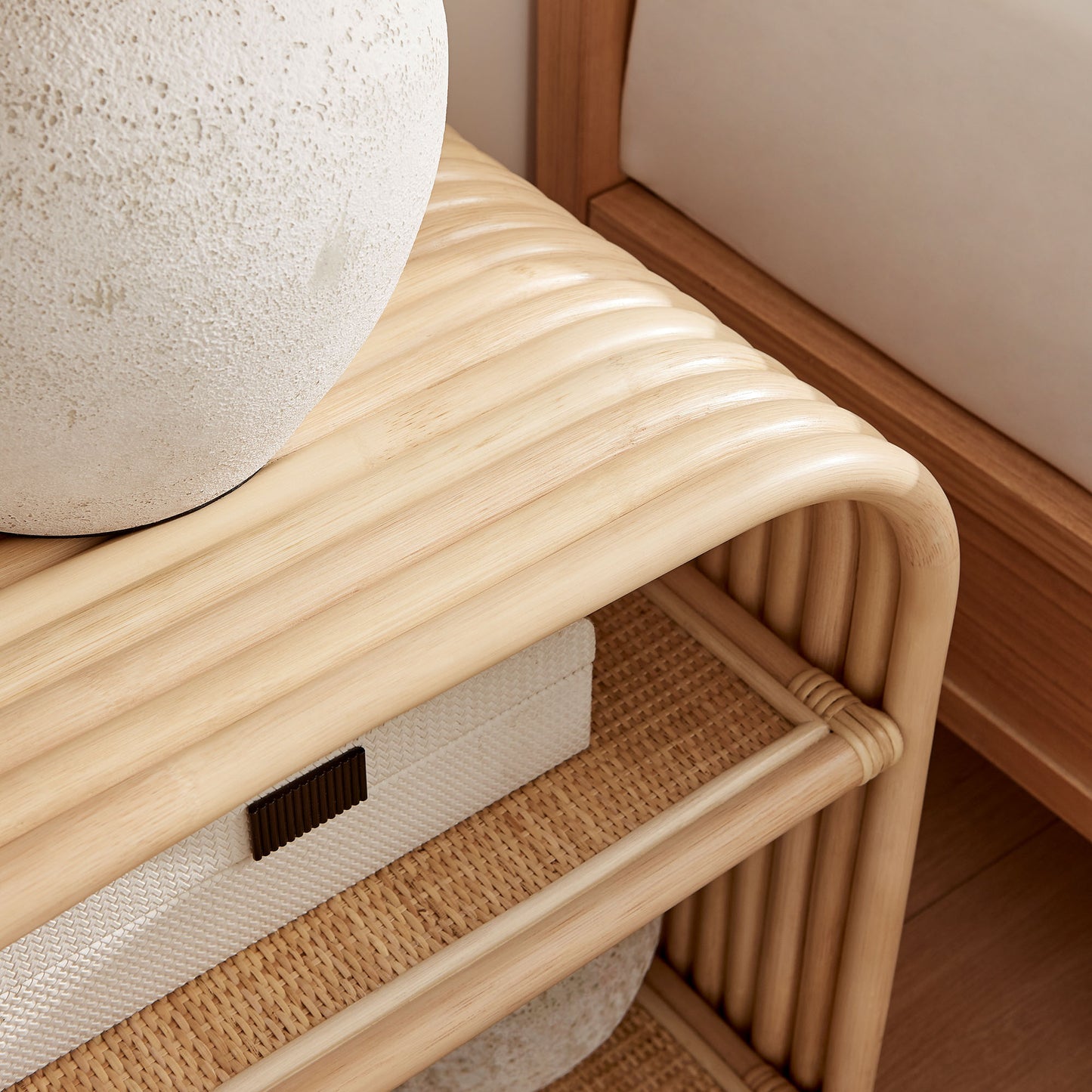 Eve Curved Natural Rattan Side Table by Modway EEI-7361-NAT