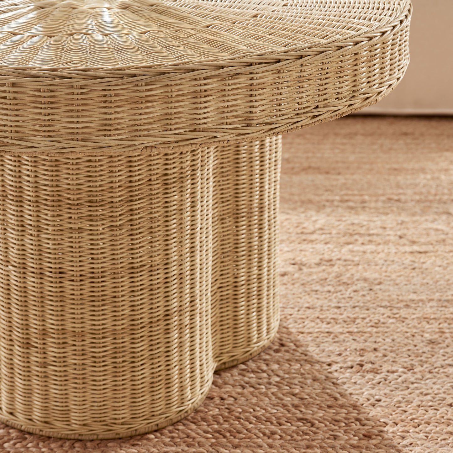 Ainsley 32 Inch Round Natural Rattan Coffee Table by Modway EEI-7370-NAT