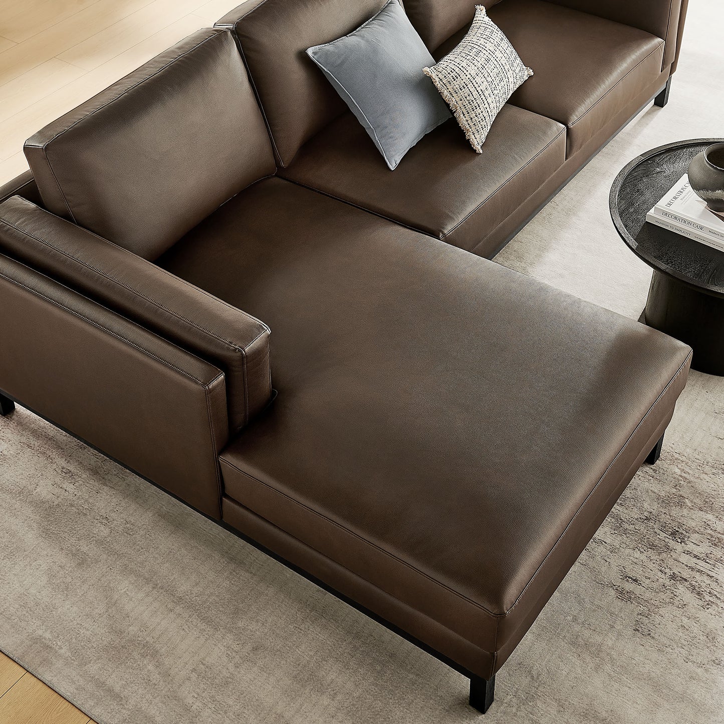 Roscoe Left-Facing Vegan Leather Sectional Sofa with Chaise by Modway EEI-7376