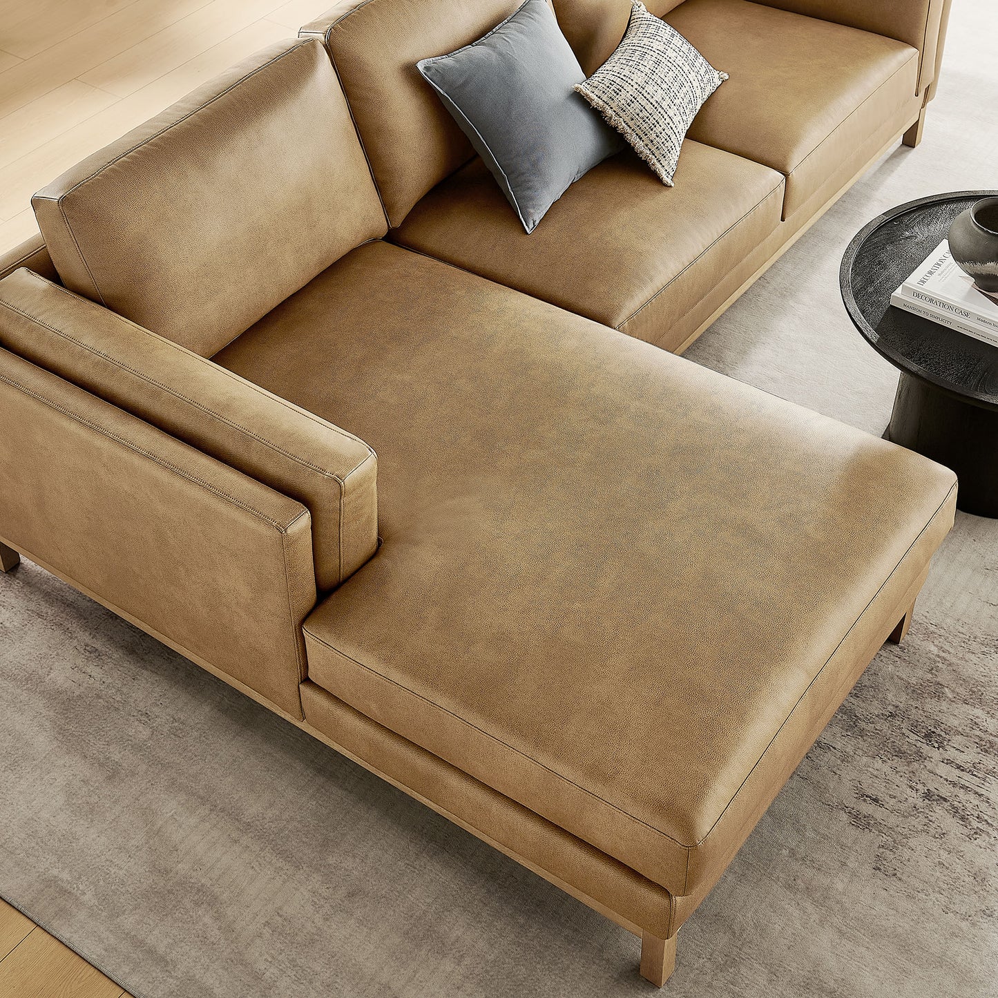 Roscoe Left-Facing Vegan Leather Sectional Sofa with Chaise by Modway EEI-7376-TST