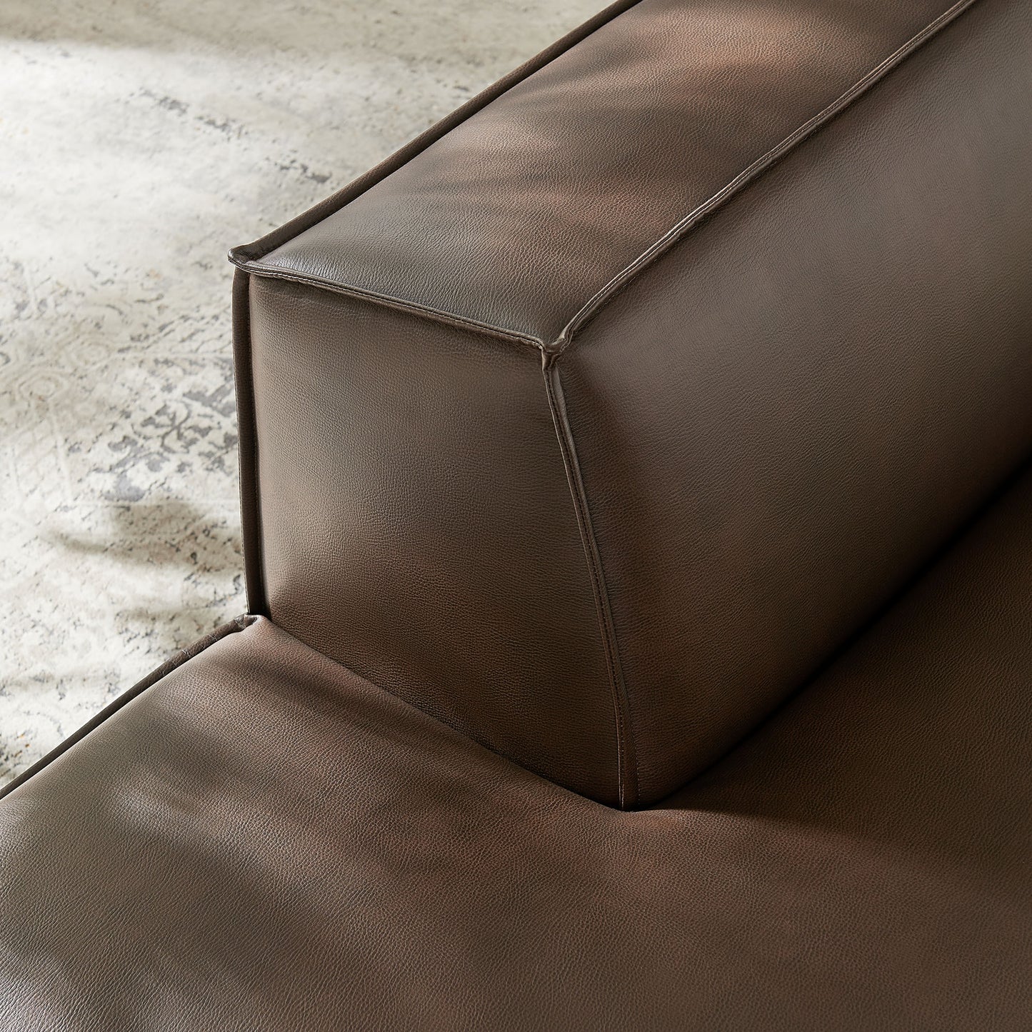 Restore Vegan Leather Left-Facing Armless Modular Chaise by Modway