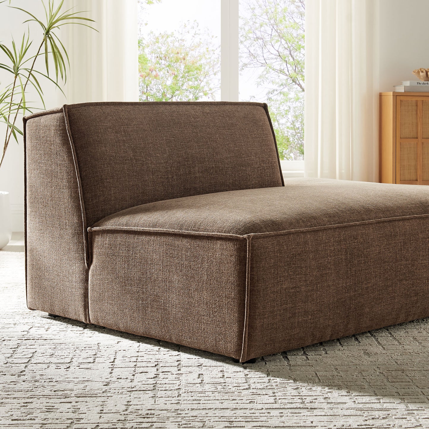 Restore Performance Fabric Upholstered Right-Facing Armless Modular Chaise by Modway