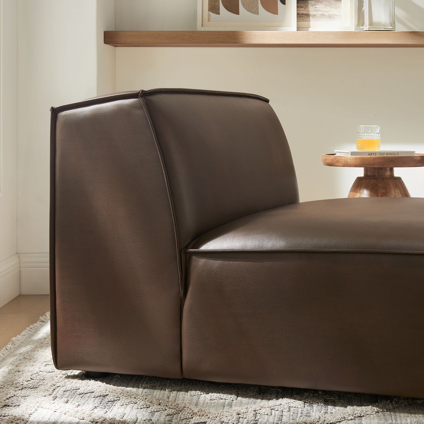 Restore Vegan Leather Armless Modular Chair by Modway